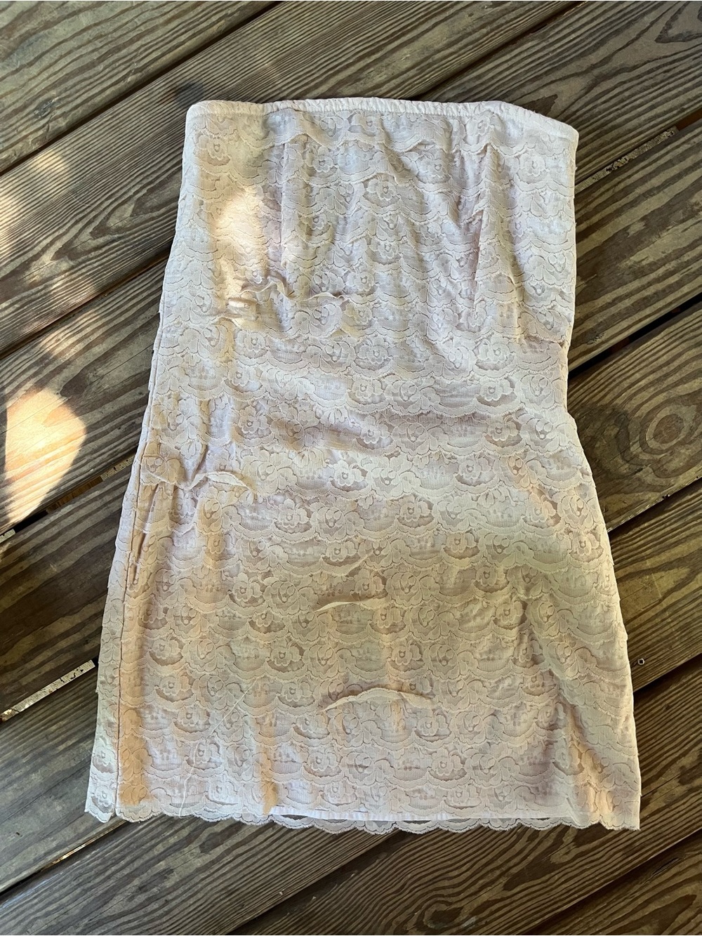 Forever 21 Strapless Lace Mini Dress in Light Beige - Picture 4 of 5